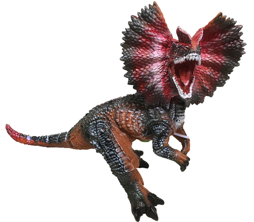 Dilophosaurus 17" Vinyl Dinosaur Figurine with Sound Effects-2