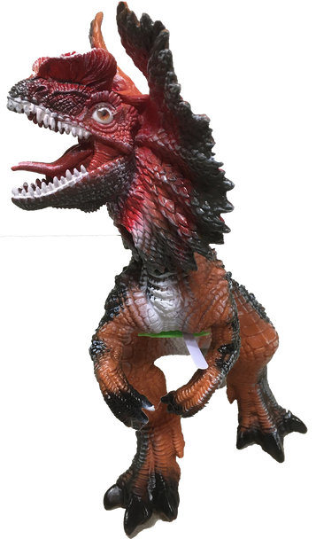 Dilophosaurus 17" Vinyl Dinosaur Figurine with Sound Effects-3