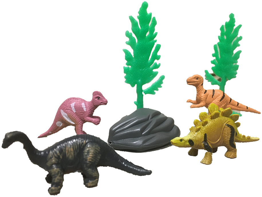 Dinosaur Figurines in Clear Tube with T-Rex Head Topper-2