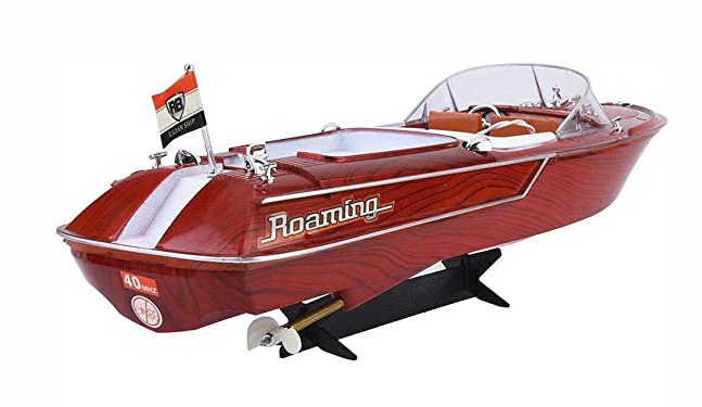 Wood Grain Speed Boat With Dual Motors And 2.4 Ghz Remote-5