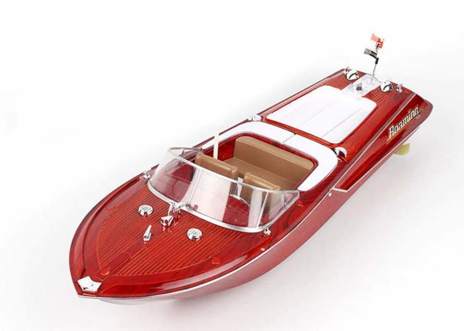 Wood Grain Speed Boat With Dual Motors And 2.4 Ghz Remote-6