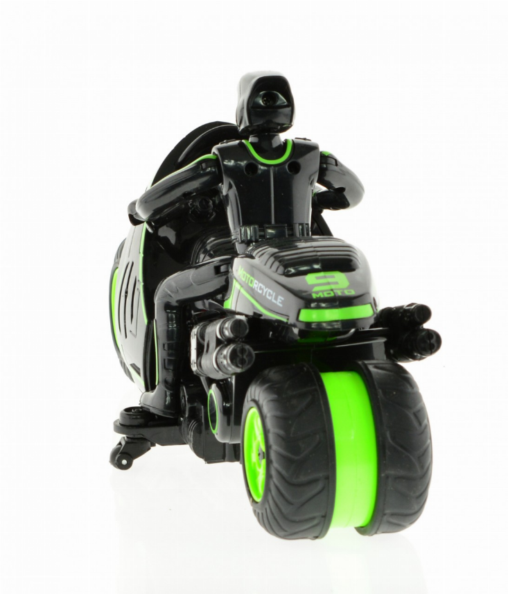 1:10 Scale Stunt MotoRCycle With 2.4 Ghz Remote Rechargeable Batteries - Green-4