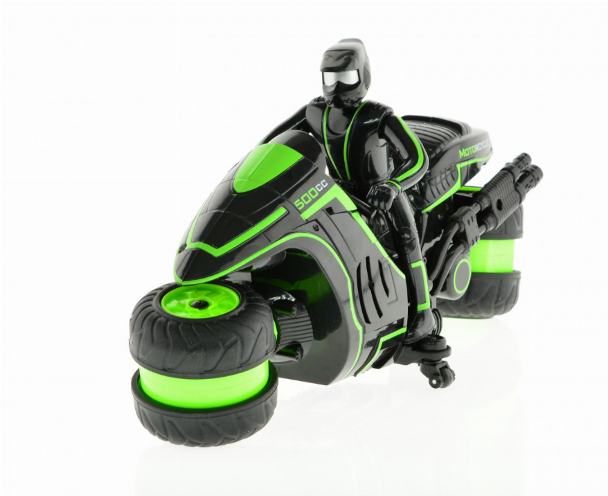 1:10 Scale Stunt MotoRCycle With 2.4 Ghz Remote Rechargeable Batteries - Green-6