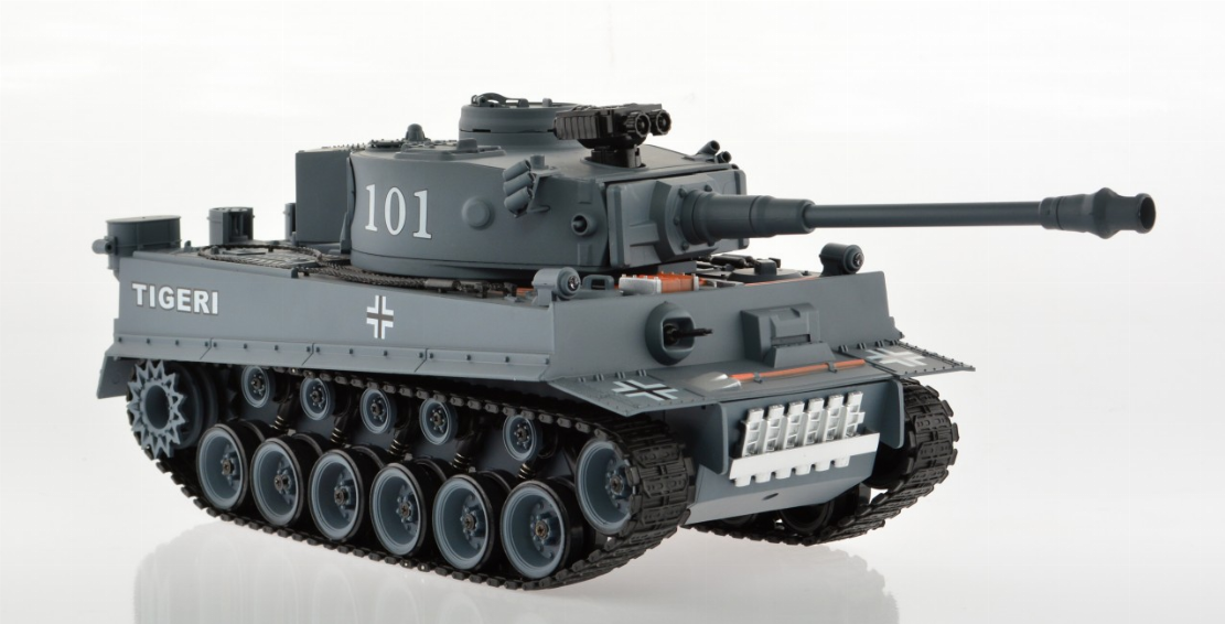 1:18 Scale Tiger 1 Gray With Airsoft Cannon-2