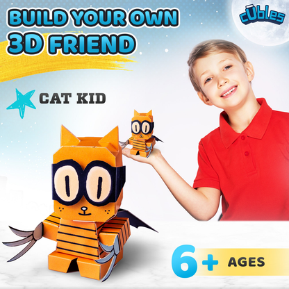 CUBLES Toy Building Set, 3D Puzzle Meets Origami Kit, STEM Toys - Cat Kid-2