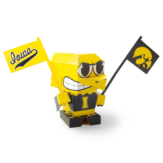 CUBLES U of Iowa Herky 3D Paperboard Constructable | Build-Your-Own, Ages 6 and Up 100% Recyclable