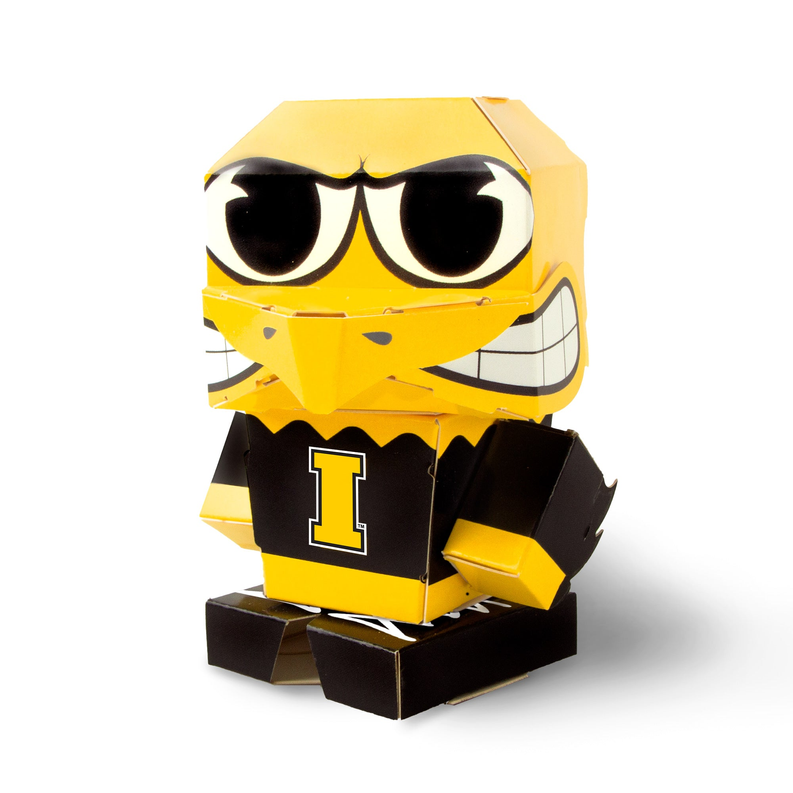 CUBLES U of Iowa Herky 3D Paperboard Constructable | Build-Your-Own, Ages 6 and Up 100% Recyclable-3