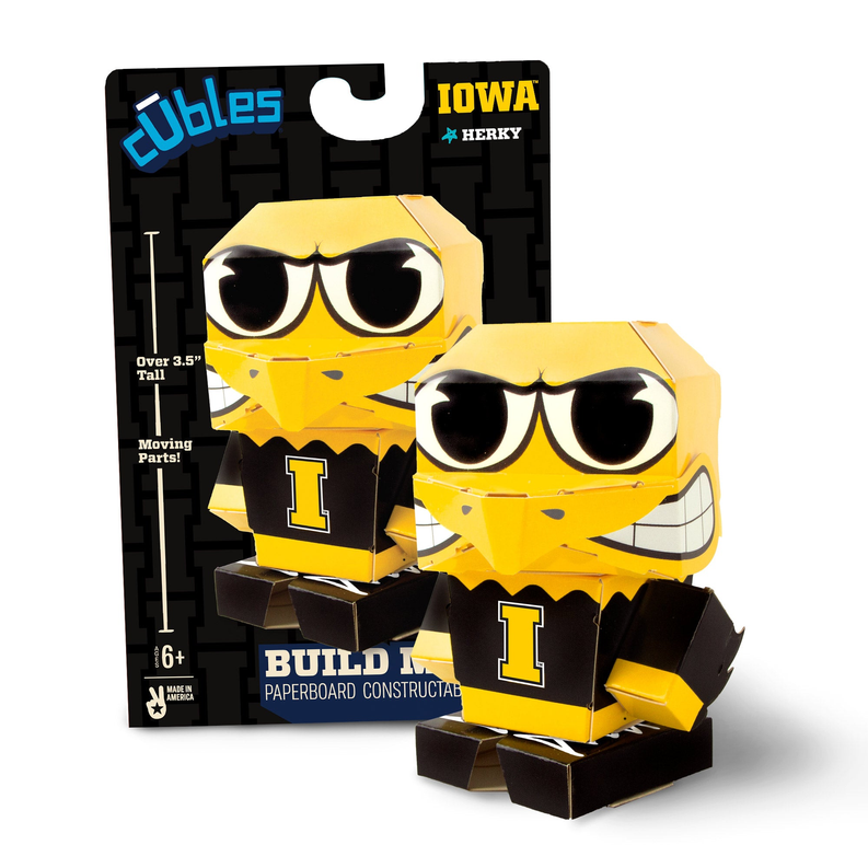 CUBLES U of Iowa Herky 3D Paperboard Constructable | Build-Your-Own, Ages 6 and Up 100% Recyclable-4