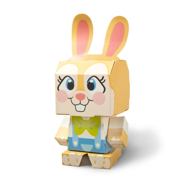 CUBLES 2022 Springy the Easter Bunny 3D Paperboard Constructable | Build-Your-Own, Ages 6 and Up - 100% Recyclable