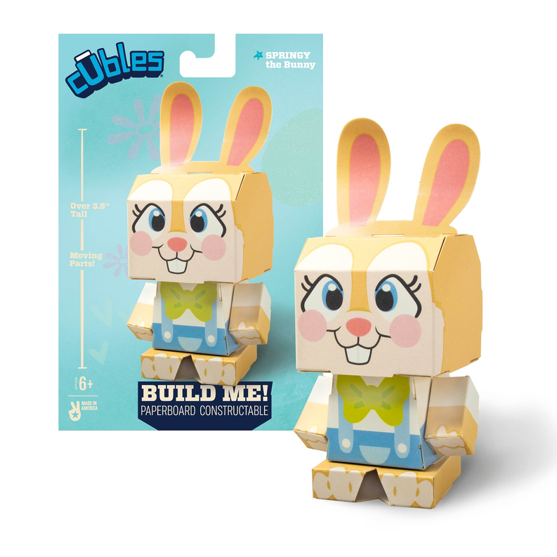 CUBLES 2022 Springy the Easter Bunny 3D Paperboard Constructable | Build-Your-Own, Ages 6 and Up - 100% Recyclable-2