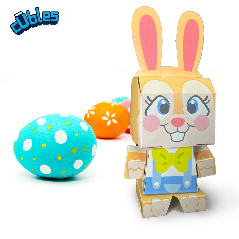 CUBLES 2022 Springy the Easter Bunny 3D Paperboard Constructable | Build-Your-Own, Ages 6 and Up - 100% Recyclable-4