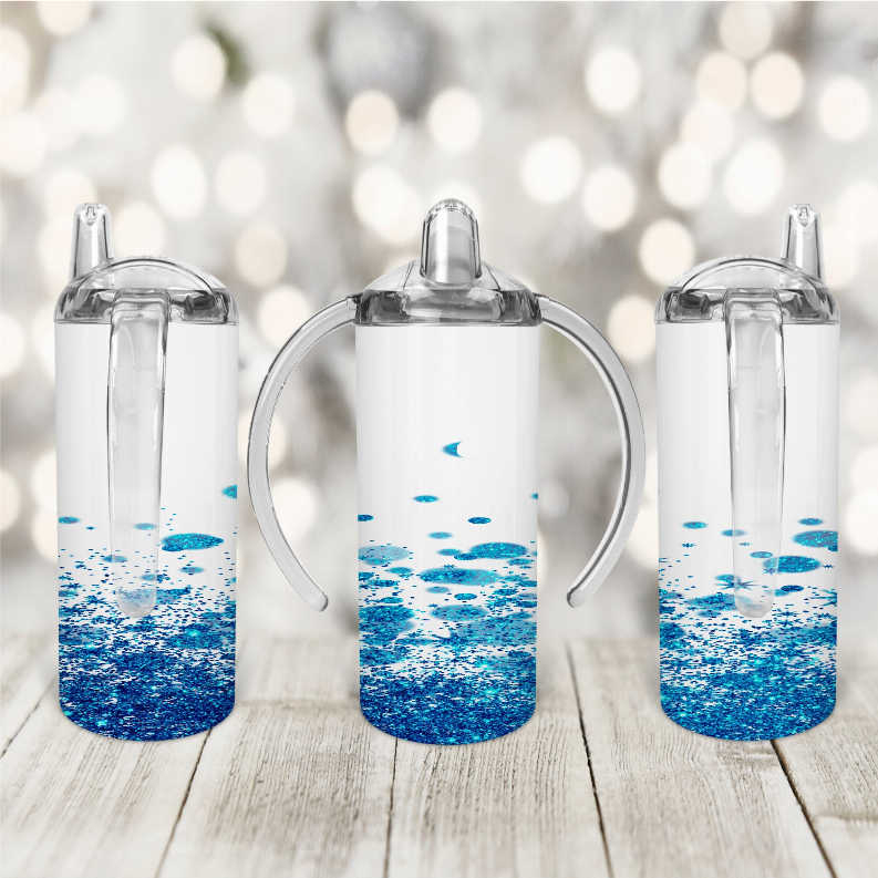 Water Drop/Blue Glitter Kid Sippy Cup