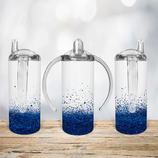 White/Blue Glitter Kid Sippy Cup