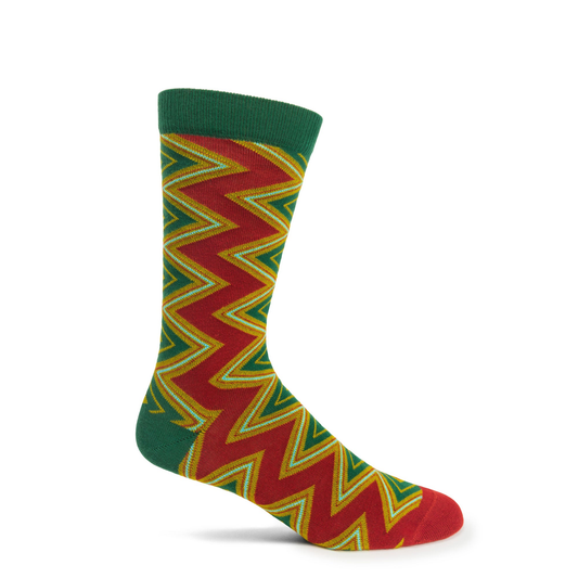 Zig Zag Sock Green