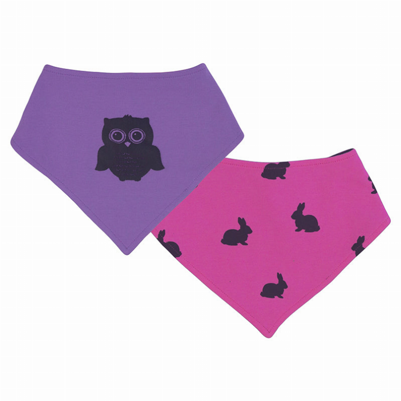 Critter Girl Bandana Bib 2Pk