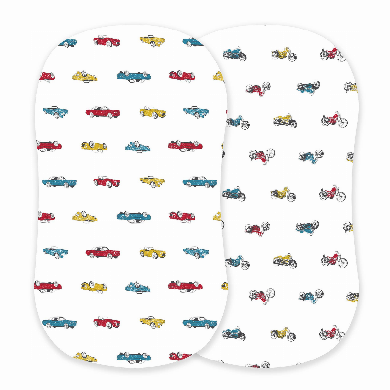 Vintage Muscle Cars & Vintage Motorcycles Bassinet Sheets