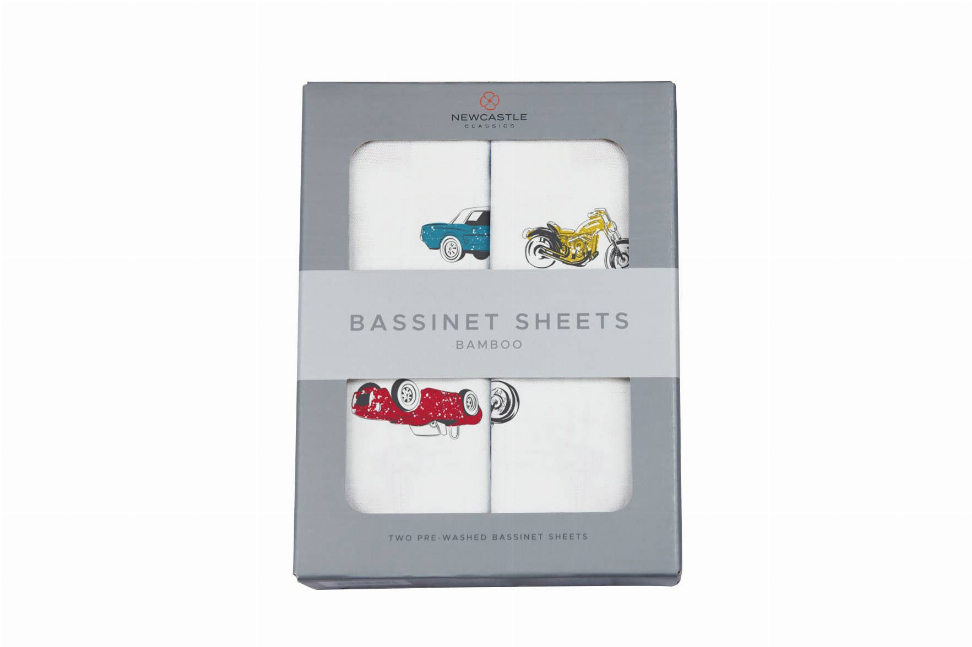 Vintage Muscle Cars & Vintage Motorcycles Bassinet Sheets-2