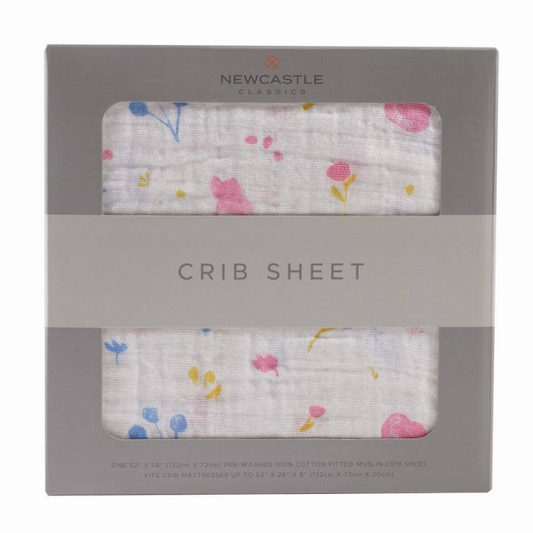 Watercolor Flower Crib Sheet