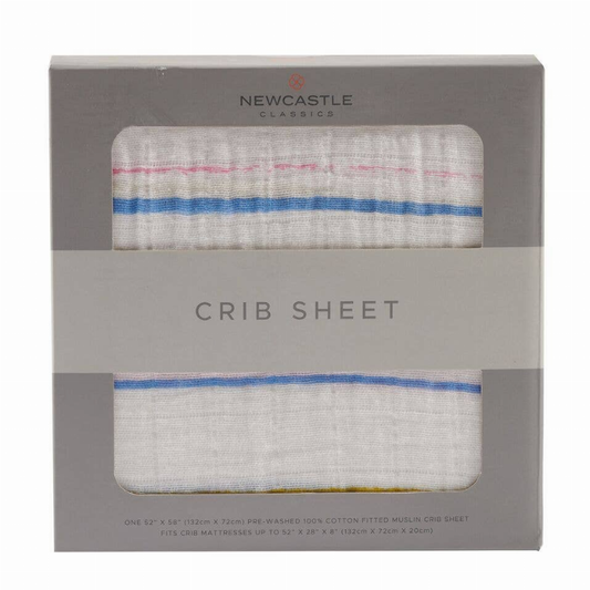 Watercolor Stripe Crib Sheet