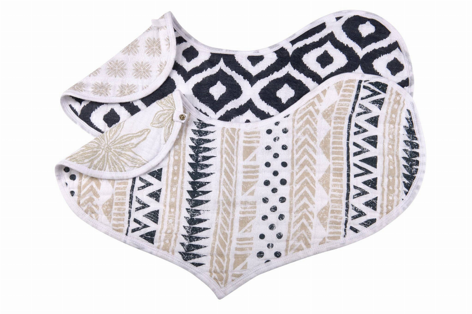 Boho Flower Heart Cotton Bibs-2