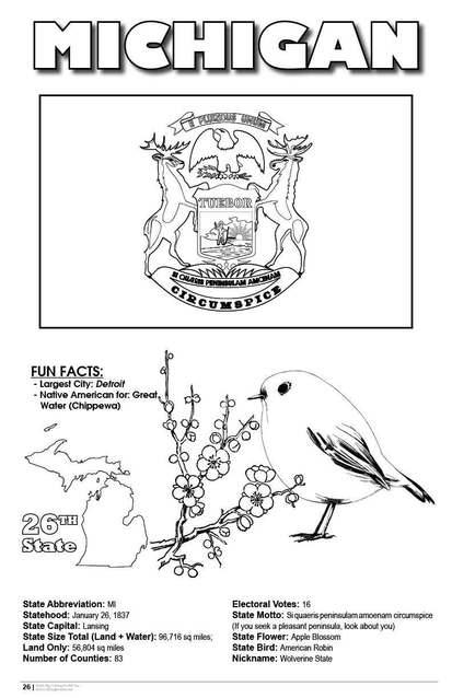 50 United States Coloring Book-4