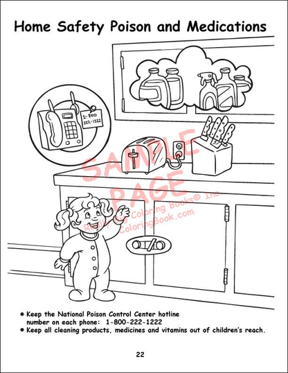 ABC, Safety Coloring Books-3