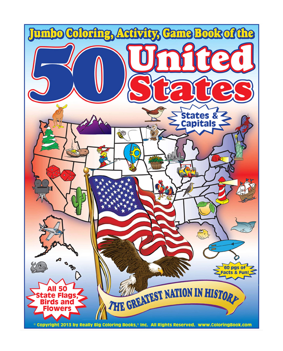 50 United States Coloring Book 8.5x11