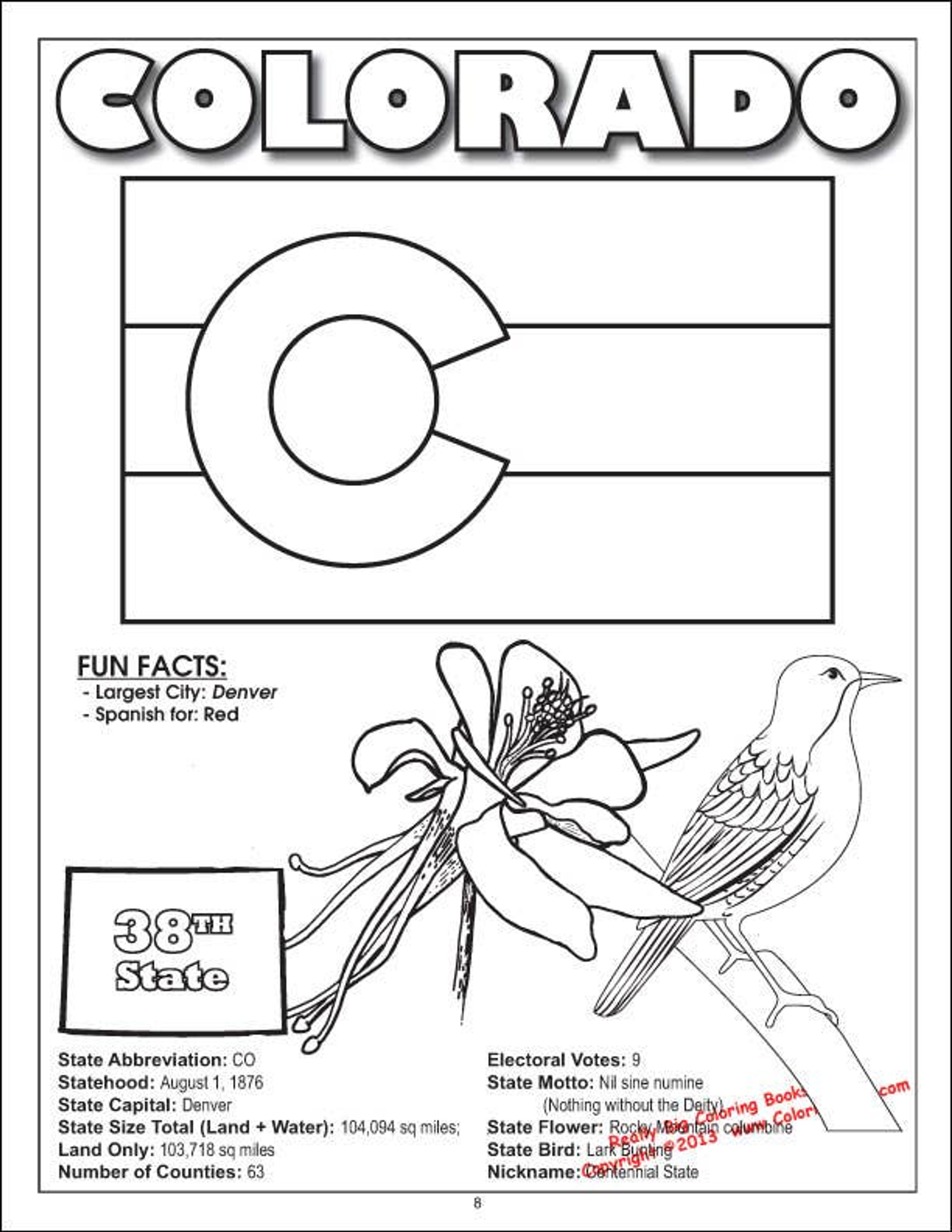 50 United States Coloring Book 8.5x11-2