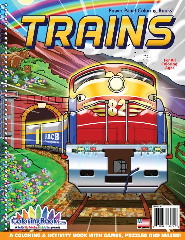 Trains Coloring Book