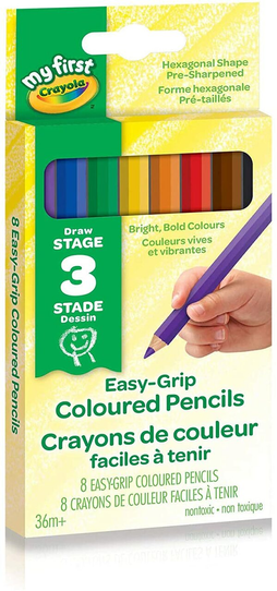 Crayola My First Easy-Grip Coloured Pencils, 8 Count