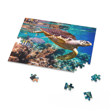 Decorative Puzzle - Underwater Sea Turtle - Jigsaw Puzzle-2