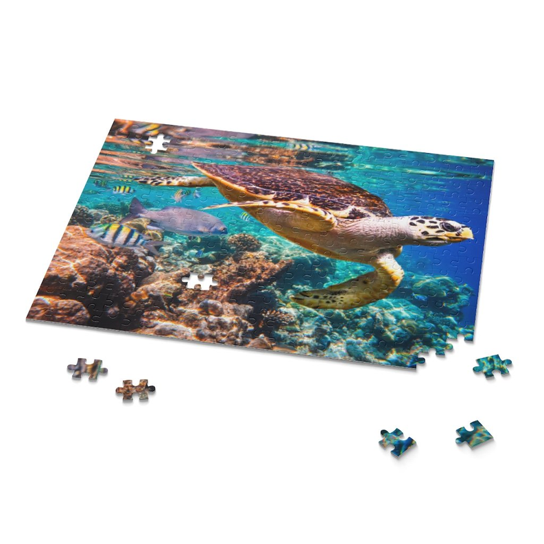 Decorative Puzzle - Underwater Sea Turtle - Jigsaw Puzzle-4