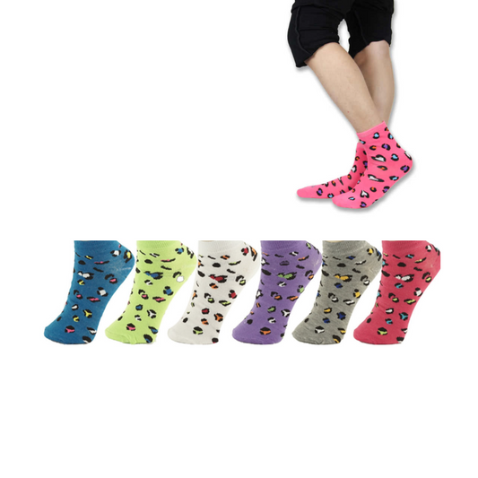 Womens Socks Stylish Cheetah Print 9-11 Assorted Pack quarter 12