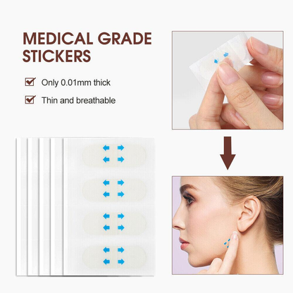 80Pcs Face Lifting Sticker Invisible Tape Firming Chin Fade Fine Lines V-shaped-4