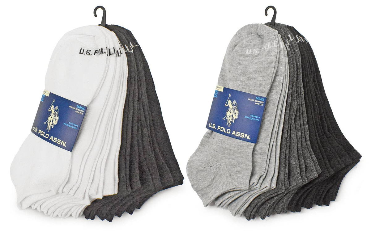10-Pairs U.S. Polo Assn Low Cut Socks Men's Pattern