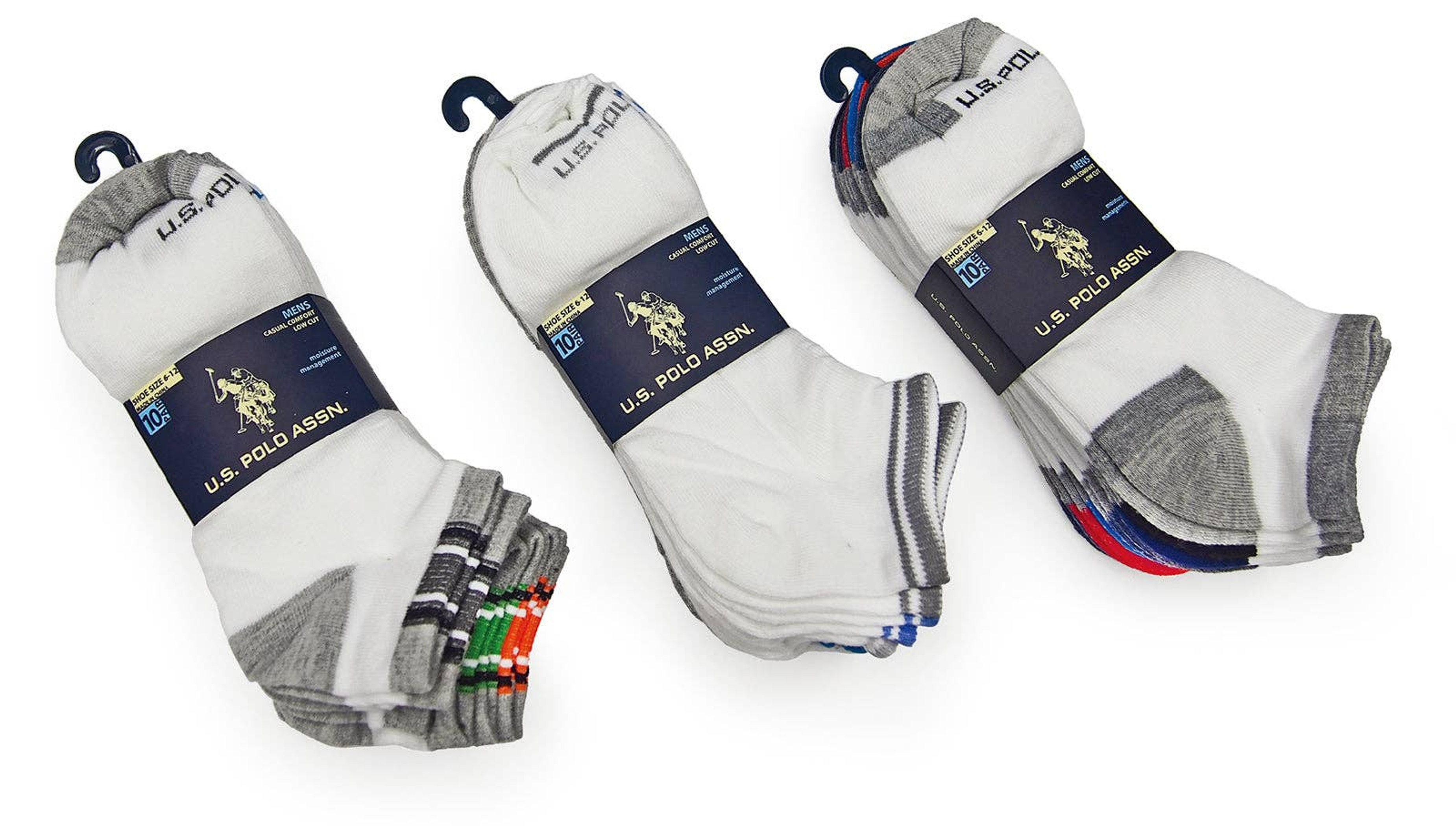 10-Pairs U.S. Polo Assn Low Cut Socks Men's Pattern-4