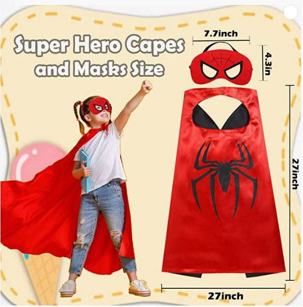 6-Pack | Superhero Reversible Cape & Mask Set-3