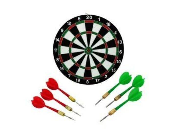 Dartboard with 6 Hard Tip Darts 11.5" Diameter