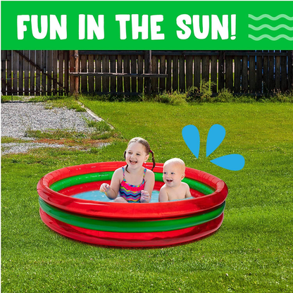 3-Ring Inflatable Pool Watermelon Style