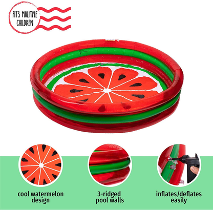 3-Ring Inflatable Pool Watermelon Style-3