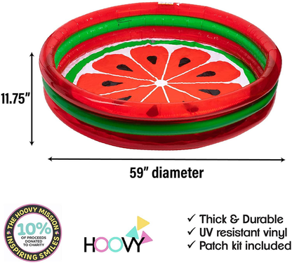 3-Ring Inflatable Pool Watermelon Style-4