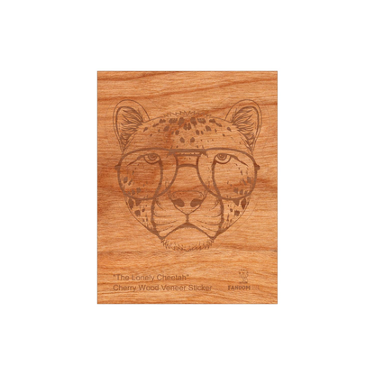 Wood Cheetah Sticker, Funny Hipster "Lonely Cheetah"