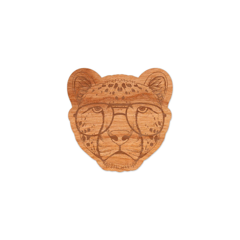 Wood Cheetah Sticker, Funny Hipster "Lonely Cheetah"-2