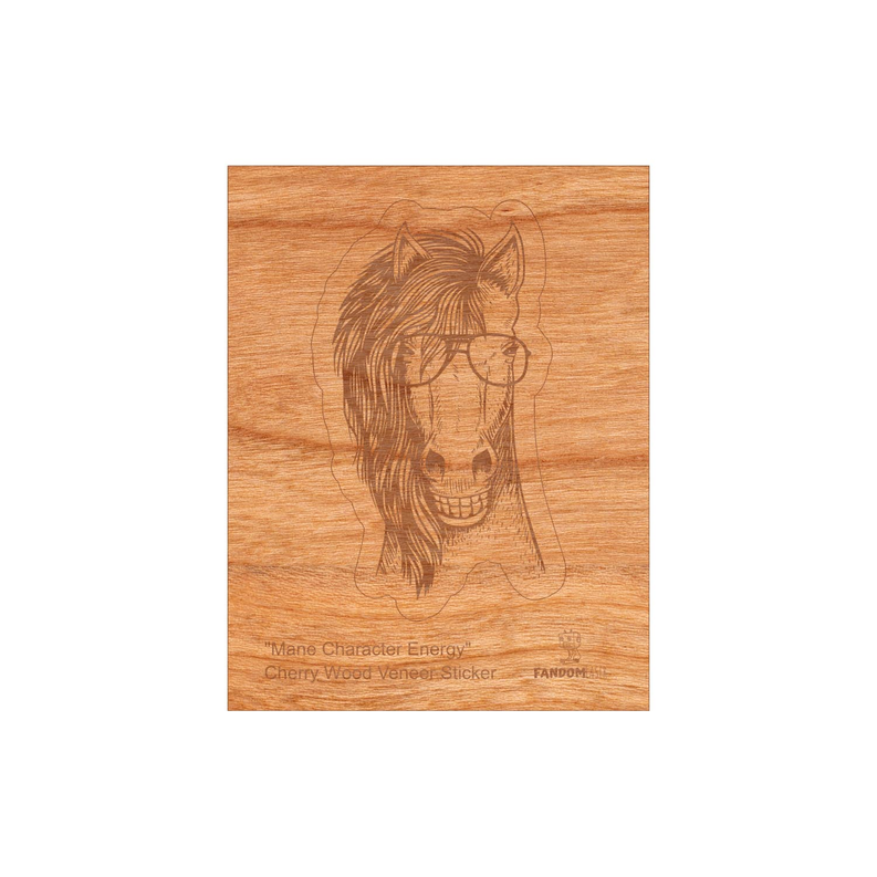 Wood Horse Sticker, Funny Hipster "Mane Character Energy"-2