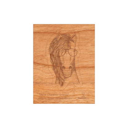 Wood Horse Sticker, Funny Hipster "Mane Character Energy"-2