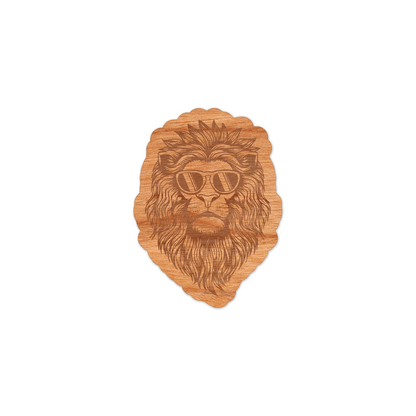 Wood Lion Sticker, Funny Hipster "Mane Attraction"