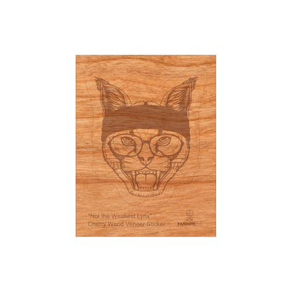 Wood Lynx Sticker, Funny Hipster "Not the Weakest Lynx"