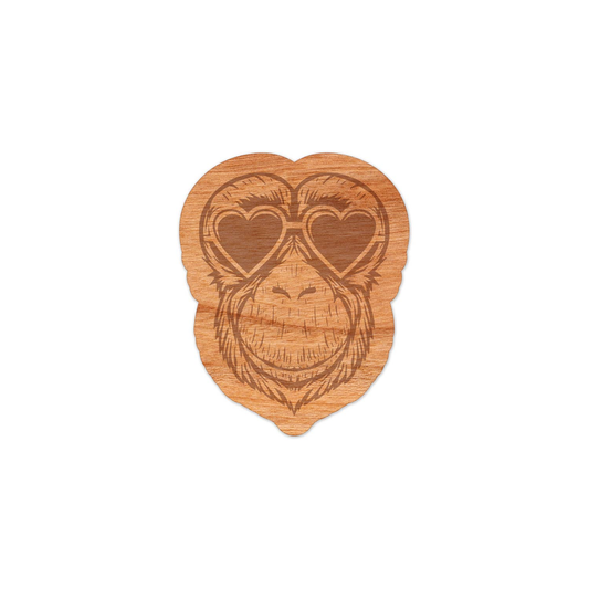 Wood Orangutan Sticker, Funny Hipster "Heartbreaker"