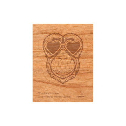 Wood Orangutan Sticker, Funny Hipster "Heartbreaker"-2