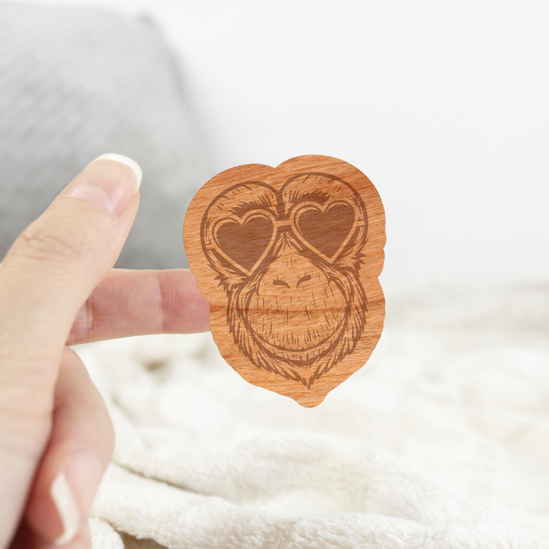 Wood Orangutan Sticker, Funny Hipster "Heartbreaker"-3